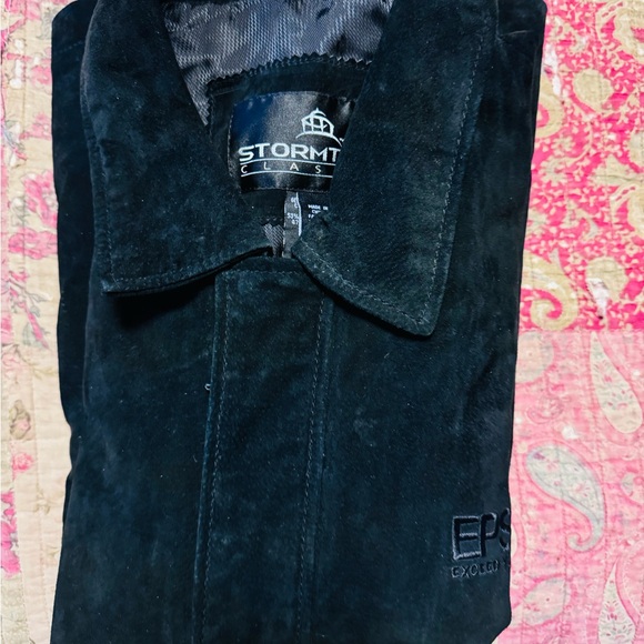 Men's LG Stormtech Classic Black Suede Jacket Epson Exceed Your Vision Embossed - Picture 2 of 11
